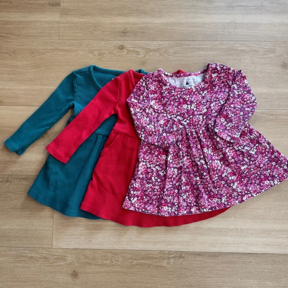 GAP - Set of 3 Ribbed Cotton Baby Dresses size 12-18 Months